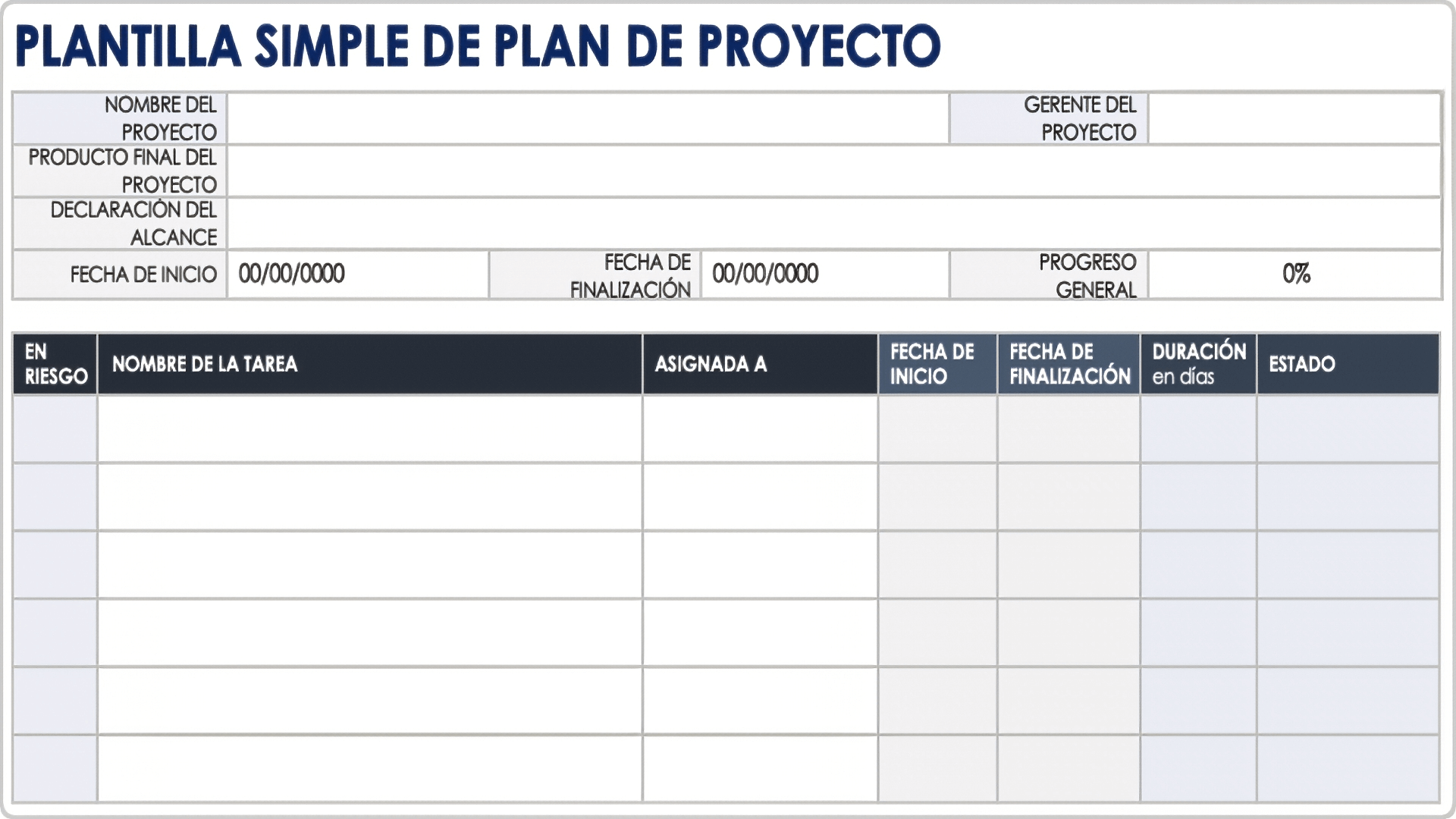  plantilla de plan de proyecto word