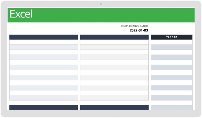 Planificador de Proyectos Semanal 2022 Con Notas