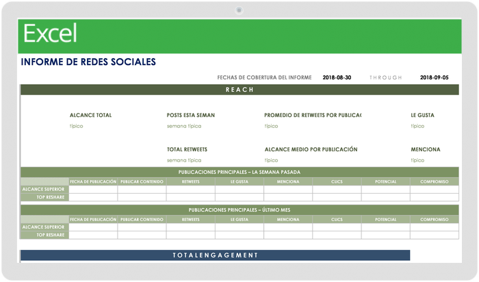  Plantilla de informe de redes sociales H2