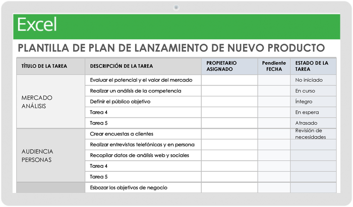  Plantilla de plan de lanzamiento de nuevos productos