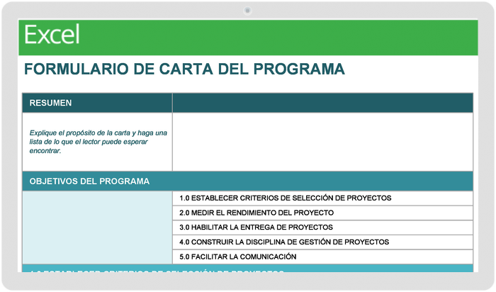 FORMULARIO DE CARTA DEL PROGRAMA