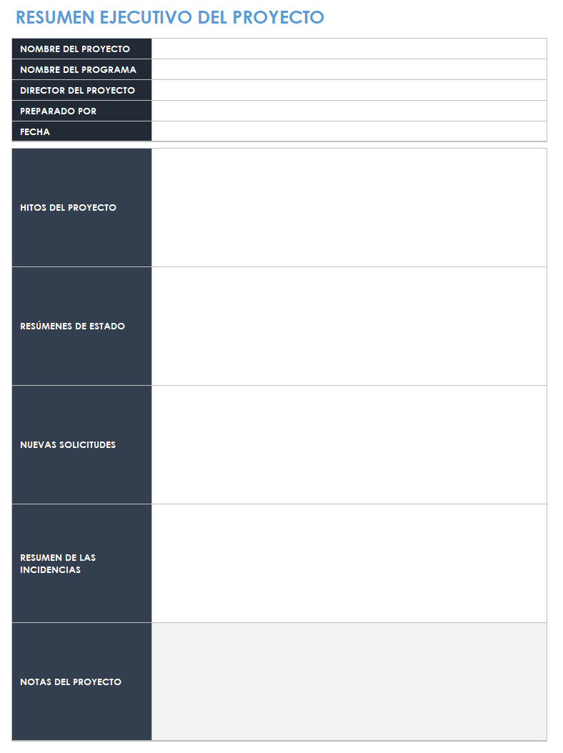  Plantilla de resumen ejecutivo del proyecto