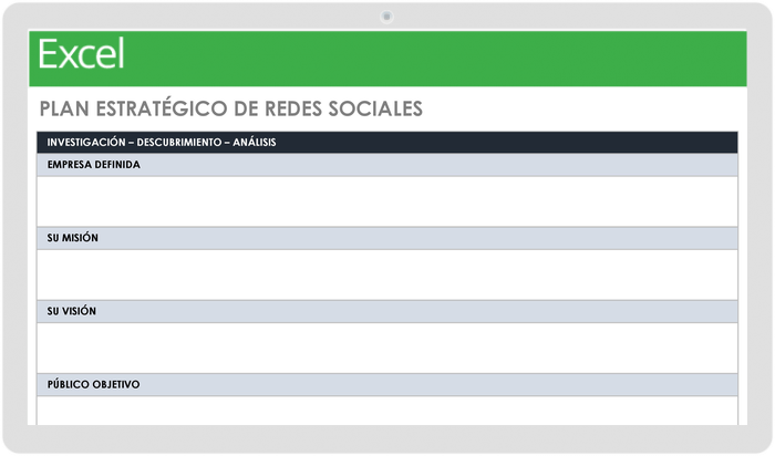 Plantilla de plan estratégico de redes sociales