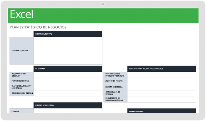 Plantilla de plan de negocios estratégico