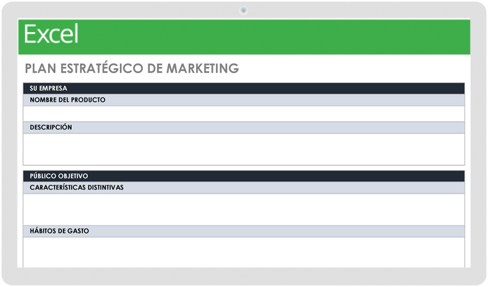 Plantilla de plan de marketing estratégico